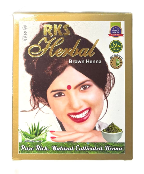 УЦЕНКА! Хна индийская Коричневая Хербал ПОМЯТА УПАКОВКА (Brown Henna RKS) 6 x 10 г
