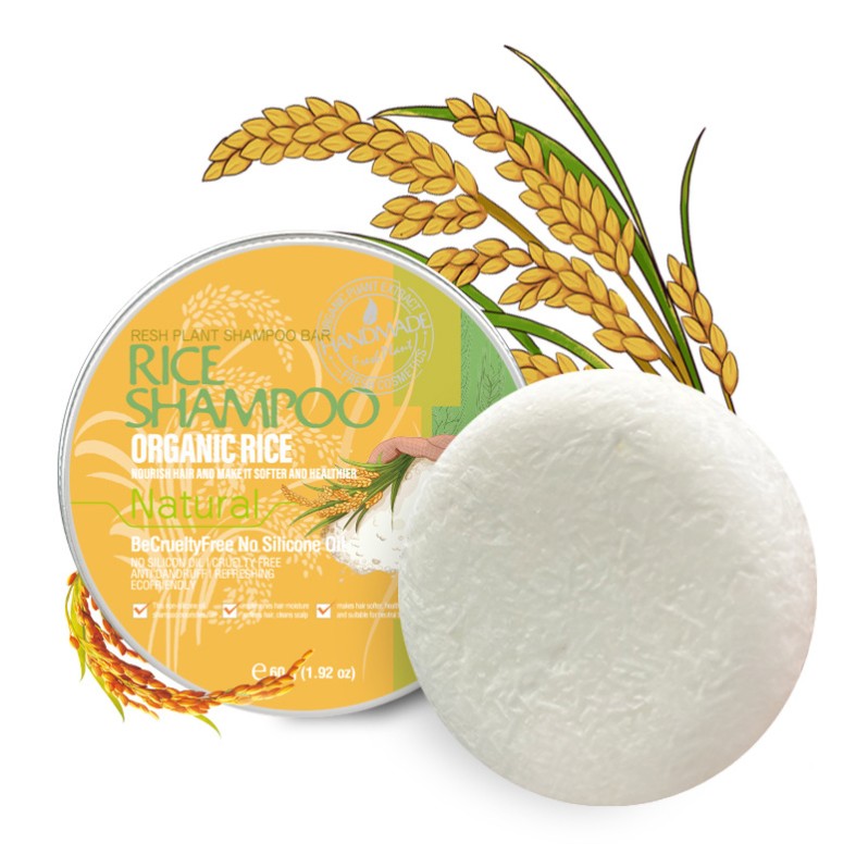 Твердый шампунь для волос Рисовый (Natural Organic Rice Shampoo Soap) 60 г