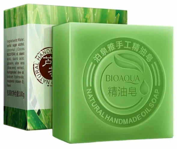 Мыло для лица и тела с Алоэ вера (Aloe Vera Essential Oil Soap Bioaqua) 100 г