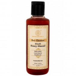УЦЕНКА! Шампунь Мед и Миндаль Кхади БЕЗ ПЛЕНКИ (Shampoo Honey and Almond Khadi) 210 мл