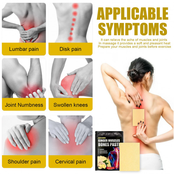 Пластырь имбирный для снятия боли в суставах и спине (South moon Ginger muscles bones Paste) 10 шт