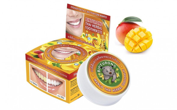 Зубная паста с экстрактом Манго (Binturong Mango Thai Herbal Toothpaste) 33 г