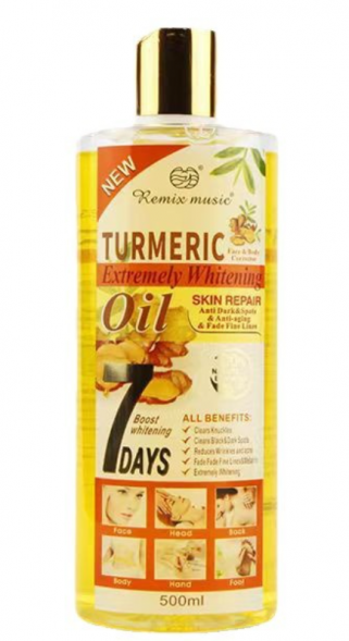 Масло массажное для тела Имбирь Куркума от пигментации (Remix Music Whitening Turmeric Oil) 500 мл