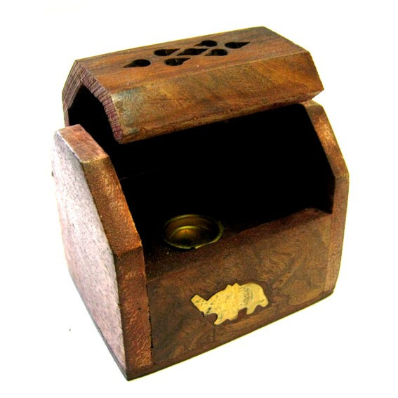 Пенал для благовоний Слоник дерево красный палисандр 8 см