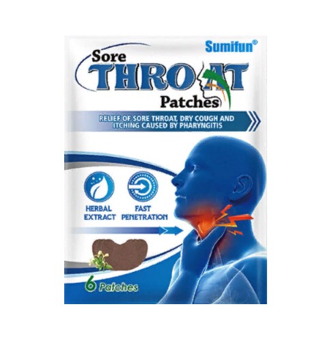 Пластырь от боли в горле (Sore Throat Patch Sumifun) 6 шт