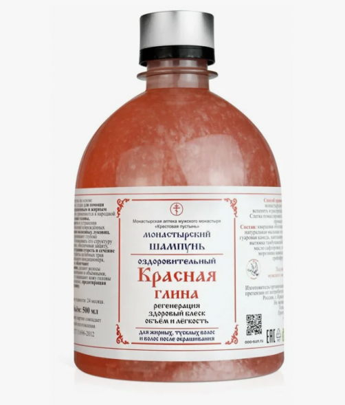 Шампунь для волос Красная глина (Монастырская аптека Солох-Аул) 500 мл