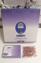 Благовония конусы стелющийся дым премиум Лаванда Сатья (Backflow Dhoop Cones Lavender Satya) 10 конусов