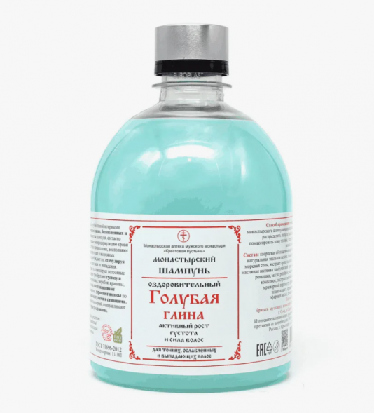 Шампунь для волос Голубая глина (Монастырская аптека Солох-Аул) 500 мл