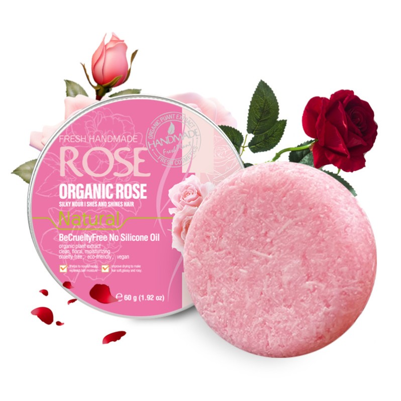 Твердый шампунь для волос с экстрактом Розы (Natural Organic Rose Shampoo Soap) 60 г