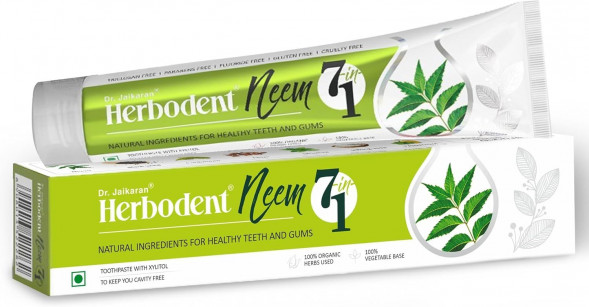 Зубная паста с Нимом 7в1 без парабена и фтора Хербодент (Neem 7in1 Toothpaste Herbodent) 185 г