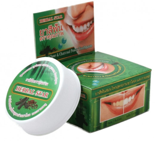 Зубная паста Гвоздика и Уголь (Clove & Charcoal Power Toothpaste Herbal Star) 30 г — 