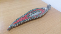 Подставка под благовония лыжа Красная мозаика металл 22 см