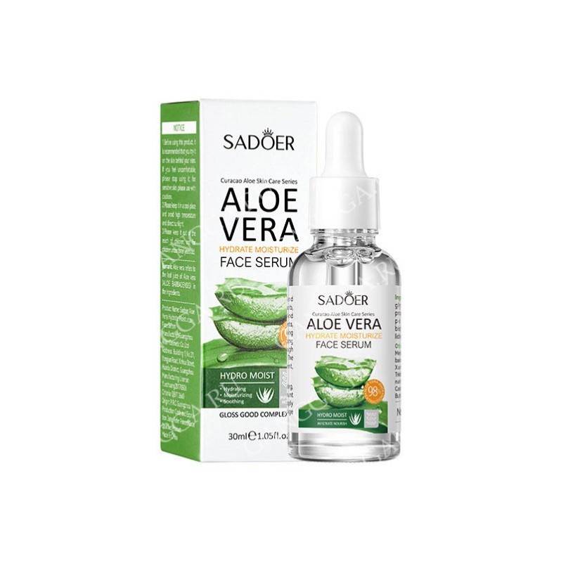 УЦЕНКА! Сыворотка для лица увлажняющая с Алое Вера СРОК ДО 09.2026 (Aloe Vera Face Serum SADOER) 30 мл