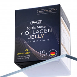 Коллаген натуральный желе витамины и гиалуроновая кислота вкус Лимона (Meta Collagen Jelly Lemon PPLab) саше 10 г х 30 шт