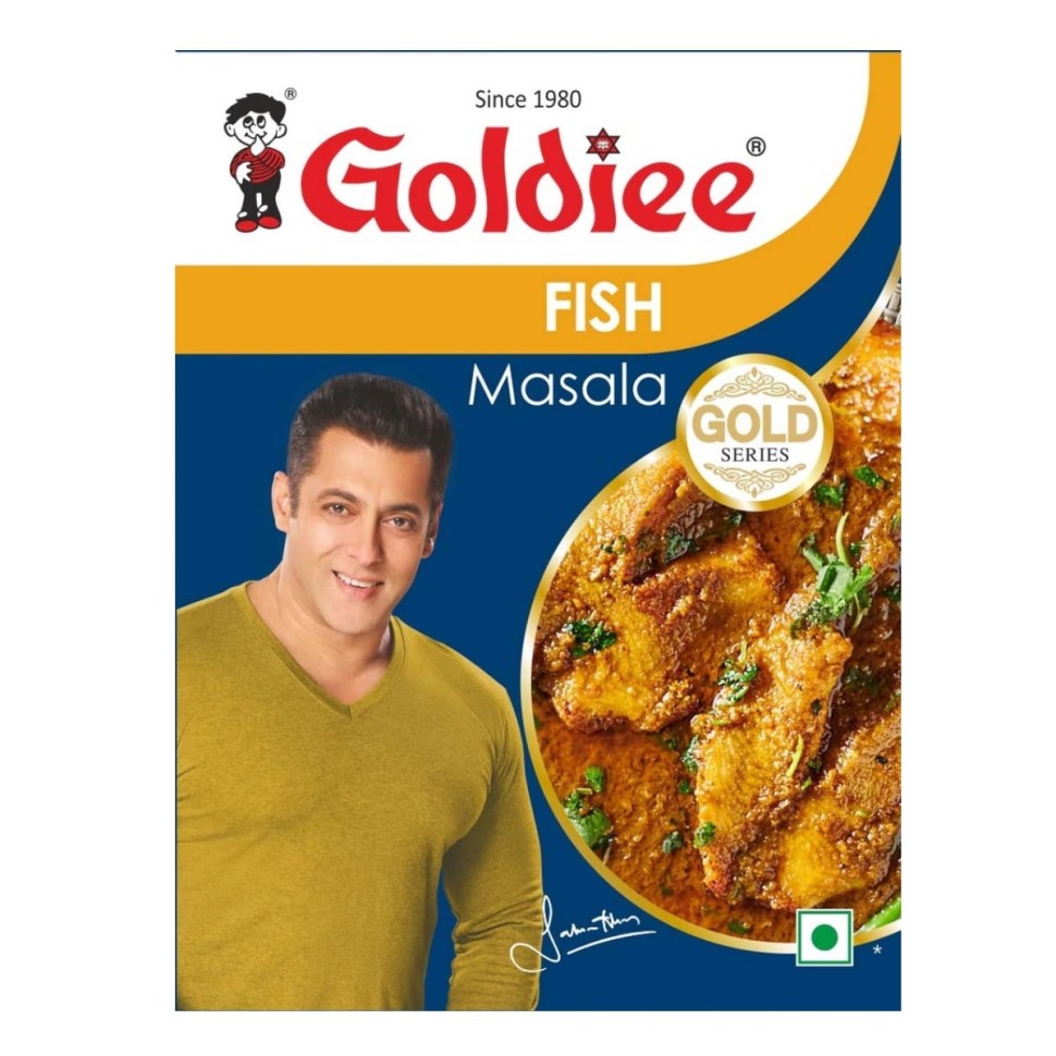 Фиш масала Приправа для рыбы Голди (Fish Masala Goldiee) 50 г купить в  интернет-магазине Ганга Аюрведа