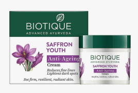 Крем антивозрастной и осветляющий с Шафраном Биотик (Saffron Youth Dew Ageless and Moisturizer Cream Biotique) 50 г
