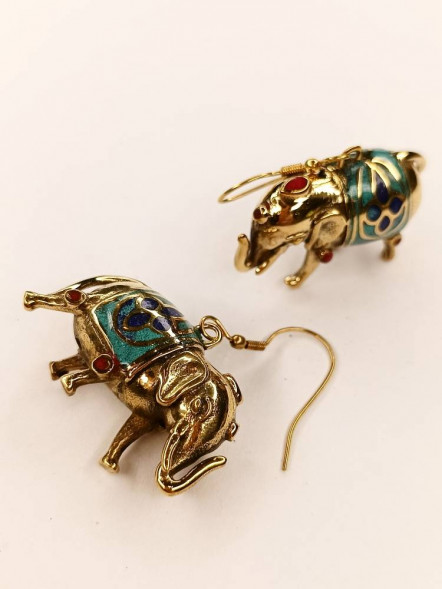 Серьги Слон, металл 2,5 см