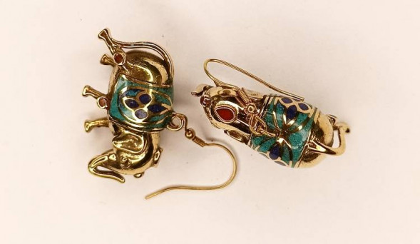 Серьги Слон, металл 2,5 см