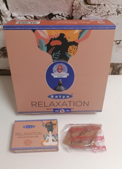 Благовония конусы стелющийся дым премиум Релаксация Сатья (Backflow Dhoop Cones Relaxation Satya) 10 конусов