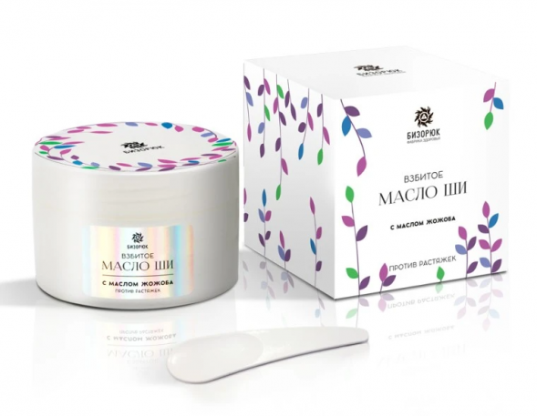 Масло Ши взбитое с маслом жожоба от растяжек (Бизорюк) 50 мл