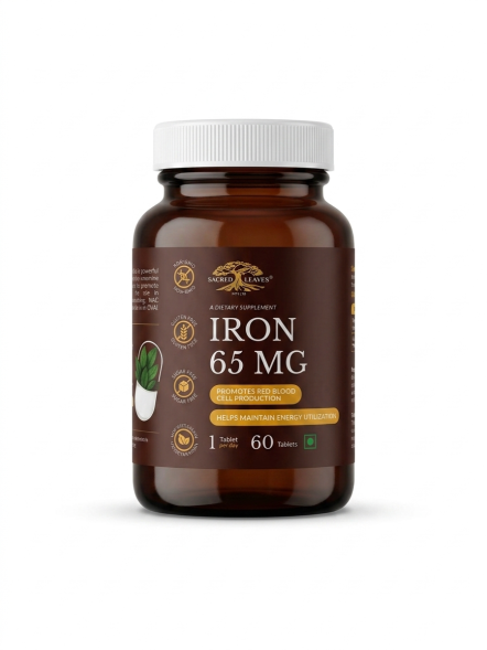 Железо фумарат быстрое восполнение дефицита железа (Iron 65 mg Sacred Leaves) 60 табл