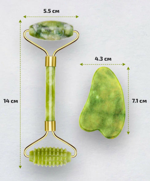 Массажер для лица из камня Гуаша набор из 2 шт