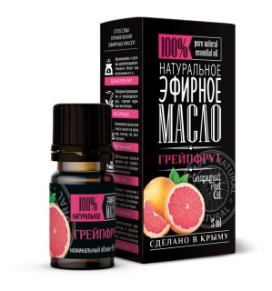 УЦЕНКА! Эфирное натуральное масло Грейпфрут Крымские масла СРОК ДО 09.2026 (Grapefruit Peel Oil) 5 мл