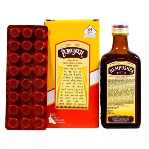 Хемпушпа тоник для женского здоровья (Hempushpa Women's Health Restorative Tonic Rajvaidya) 170 мл + 24 табл
