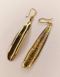 Серьги перо, металл  4,5 х 1 см 