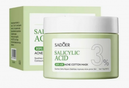 Маска от прыщей и акне на лице с салициловой кислотой (Salicylic Acid 3% Acne Cotton Mask Sadoer) 55 шт