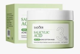 Маска от прыщей и акне на лице с салициловой кислотой (Salicylic Acid 3% Acne Cotton Mask Sadoer) 55 шт