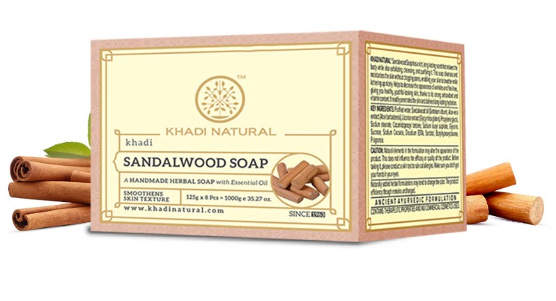 УЦЕНКА! Мыло Сандаловое дерево Кхади в коробочке СРОК ДО 09.2026 (Khadi Sandalwood soap) 125 г