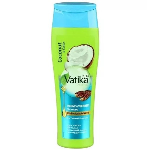 Шампунь Кокос и Касторовое масло Объем и толщина Дабур Ватика (Dabur Vatika Coconut and Castor Volume And Thickness) 400 мл