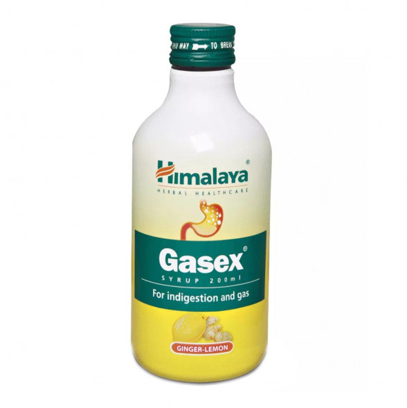 Газекс сироп для пищеварения Имбирь и Лимон Хималая (Gasex syrup Ginger-Lemon Himalaya) 200 мл
