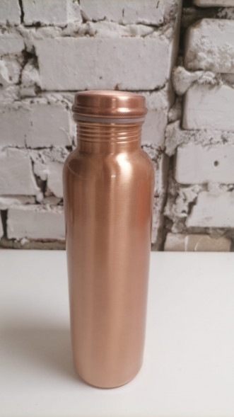 Медная бутылка для воды Чанда (Pure Copper Bottle Plain Lacker Cotted Chanda) 1000 мл
