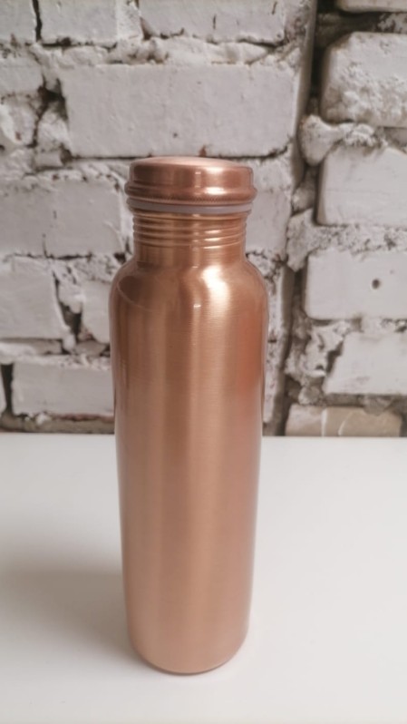 Медная бутылка для воды Чанда (Pure Copper Bottle Plain Lacker Cotted Chanda) 1000 мл