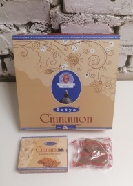 Благовония конусы стелющийся дым премиум Корица Сатья (Backflow Dhoop Cones Cinnamon Satya) 10 конусов