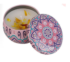 Свеча ароматическая соевая Жасмин в жестяной банке (Jasmine Candle) 5 х 3 см