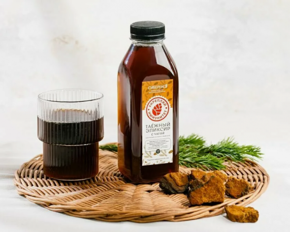 Клеточный сок пихты сибирской эликсир таёжный с чагой (Сибереко) 500 мл