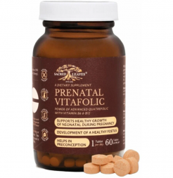 Пренатал Витафолик активная формула фолиевой кислоты и витаминов В6 и В12 Сакред Ливс (Sacred Leaves Prenatal Vitafolic) 60 капсул
