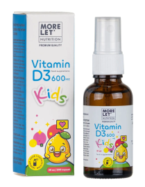 Витамин Д3 600 МЕ на основе масла MCT для детей 3+ спрей (Vitamin D3 600 IU Morelet) 30 мл (200 порций)