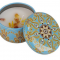 Свеча ароматическая соевая Груша и Фрезия в жестяной банке (Pear and Freesia Candle) 5 х 3 см