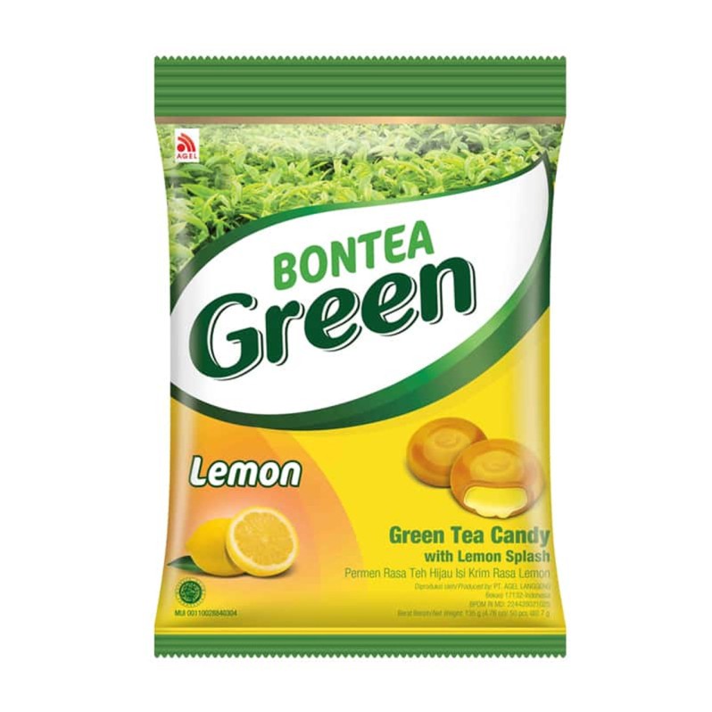 Леденцы Бонти Зеленый чай и Лимон (Bontea Green Tea Lemon Candy) 50 шт