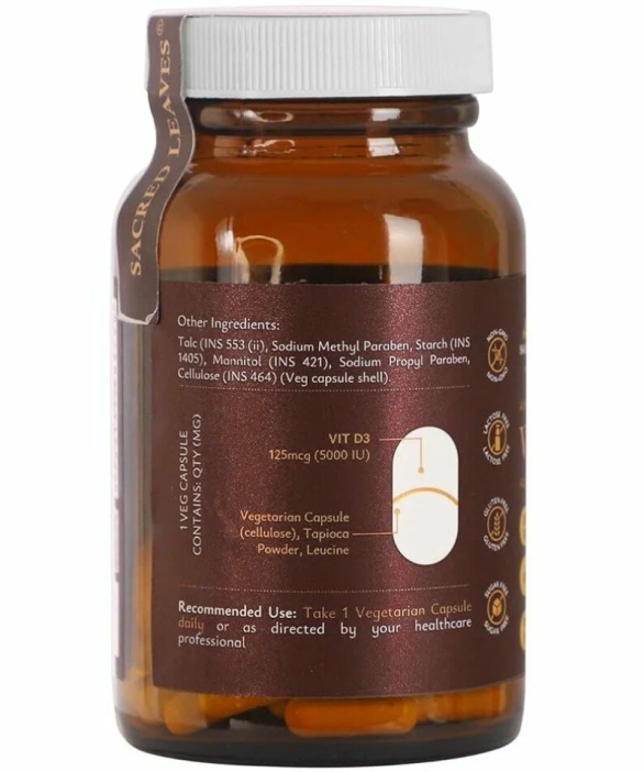 Витамин Д3 Витал Сан для костей, суставов, волос Сакред Ливс (Sacred Leaves Vital Sun D3) 60 капсул