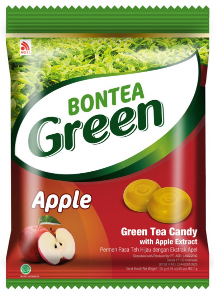 Леденцы Бонти Зеленый чай и Яблоко (Bontea Green Tea Apple Candy) 50 шт