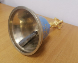 Колокольчик индийский голубой металл 9 см диаметр