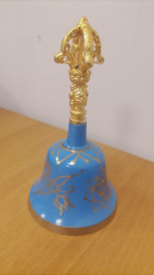 Колокольчик индийский голубой металл 9 см диаметр