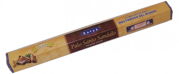 Благовония без угля Пало Санто Сандал шестигранник Сатья (Palo Santo Sandal Charcoal free Satya) 20 шт