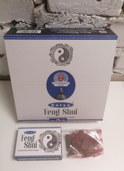 Благовония конусы стелющийся дым премиум Фэн шуй Сатья (Backflow Dhoop Cones Feng Shui Satya) 10 конусов