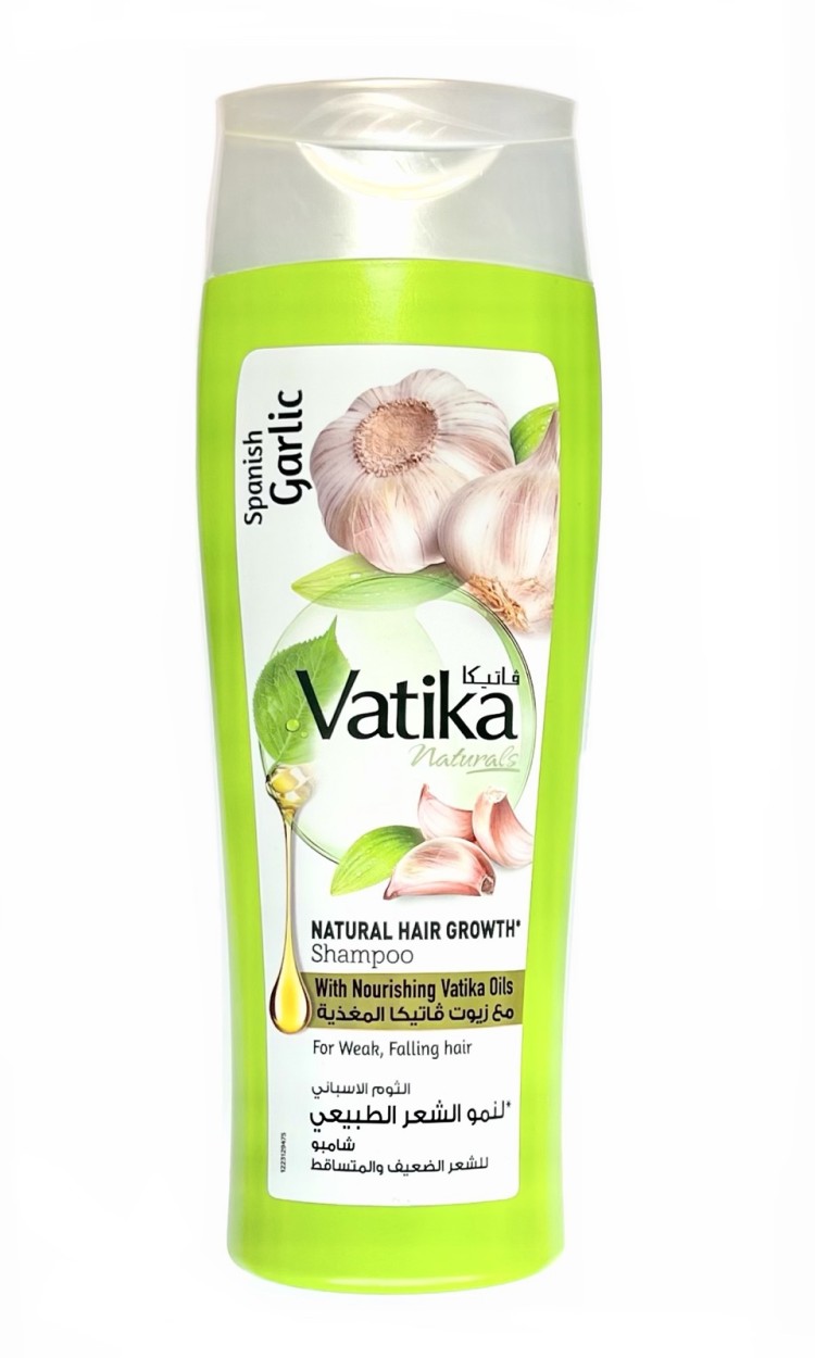 Шампунь Испанский чеснок Для роста волос Дабур Ватика (Dabur Vatika Spanish  Garlic Hair Growth) 400 мл купить в интернет-магазине Ганга Аюрведа